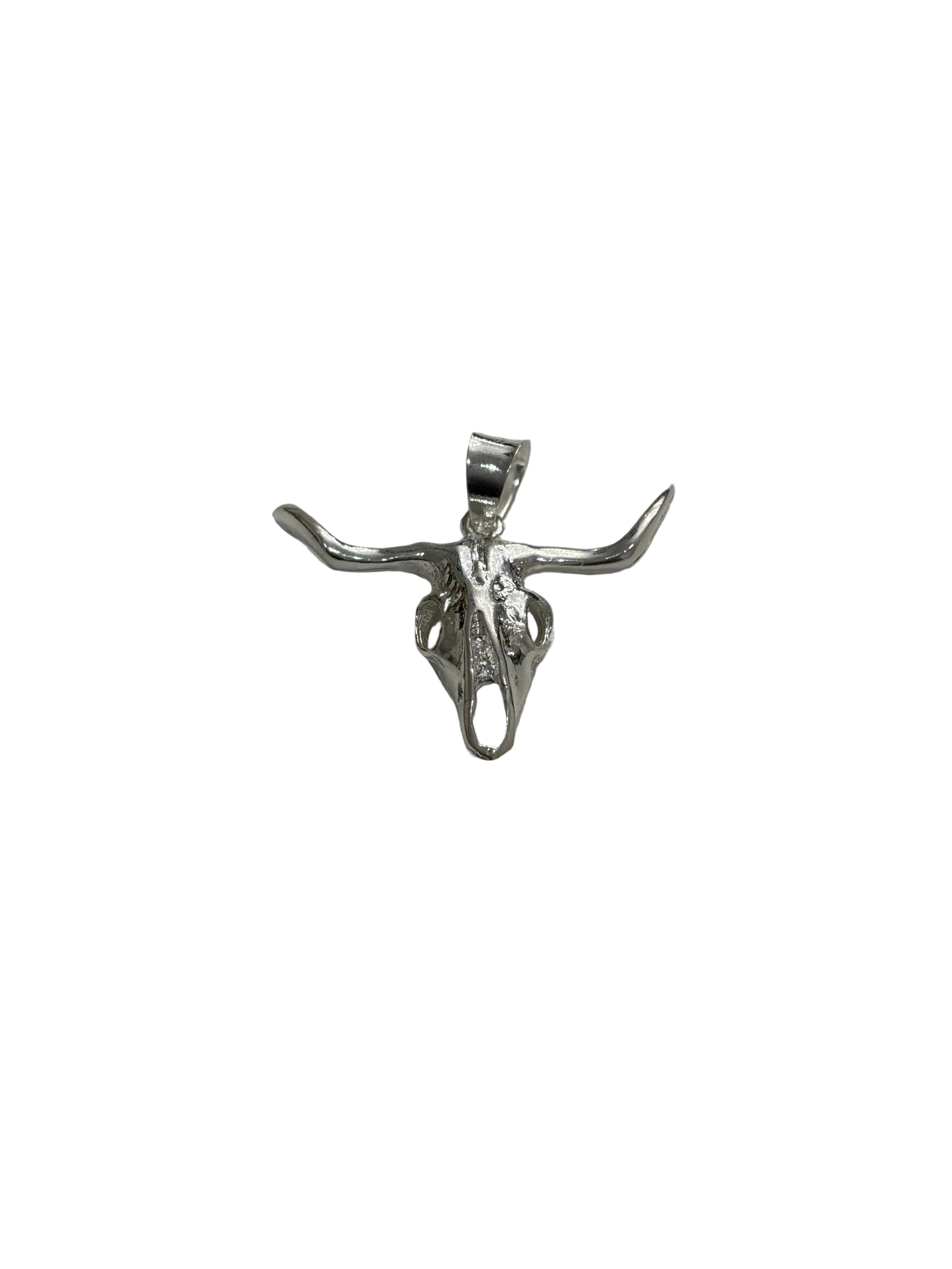 STERLING SILVER BULL SKULL CHARM