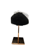BRANGIO ITALY HEADPIECE BLACK HAT W/NET