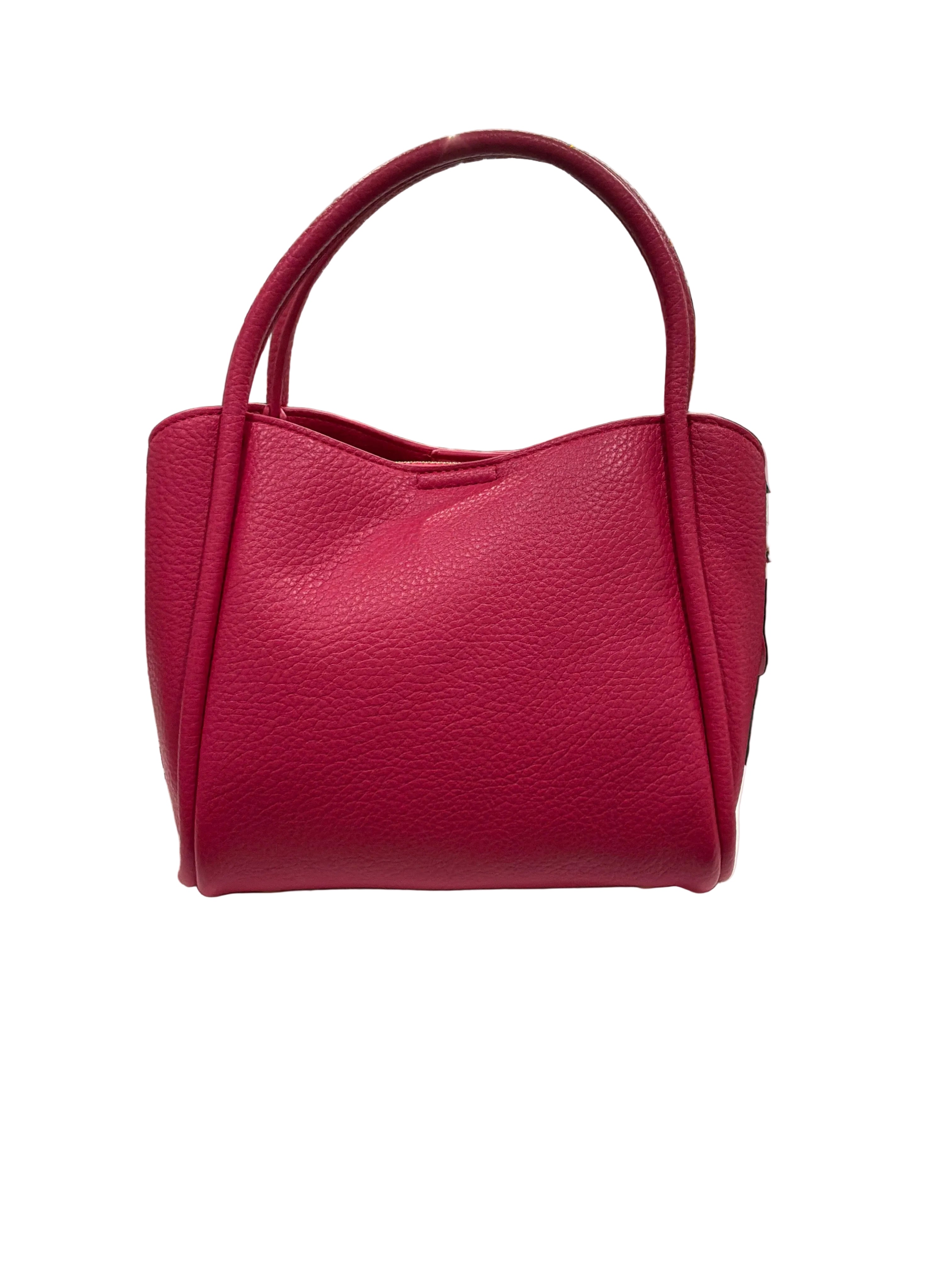 TOTE LEATHER HAND BAG HOT PINK