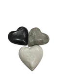 MARBLE STONE HEART BK & GREEN- ASSORTED