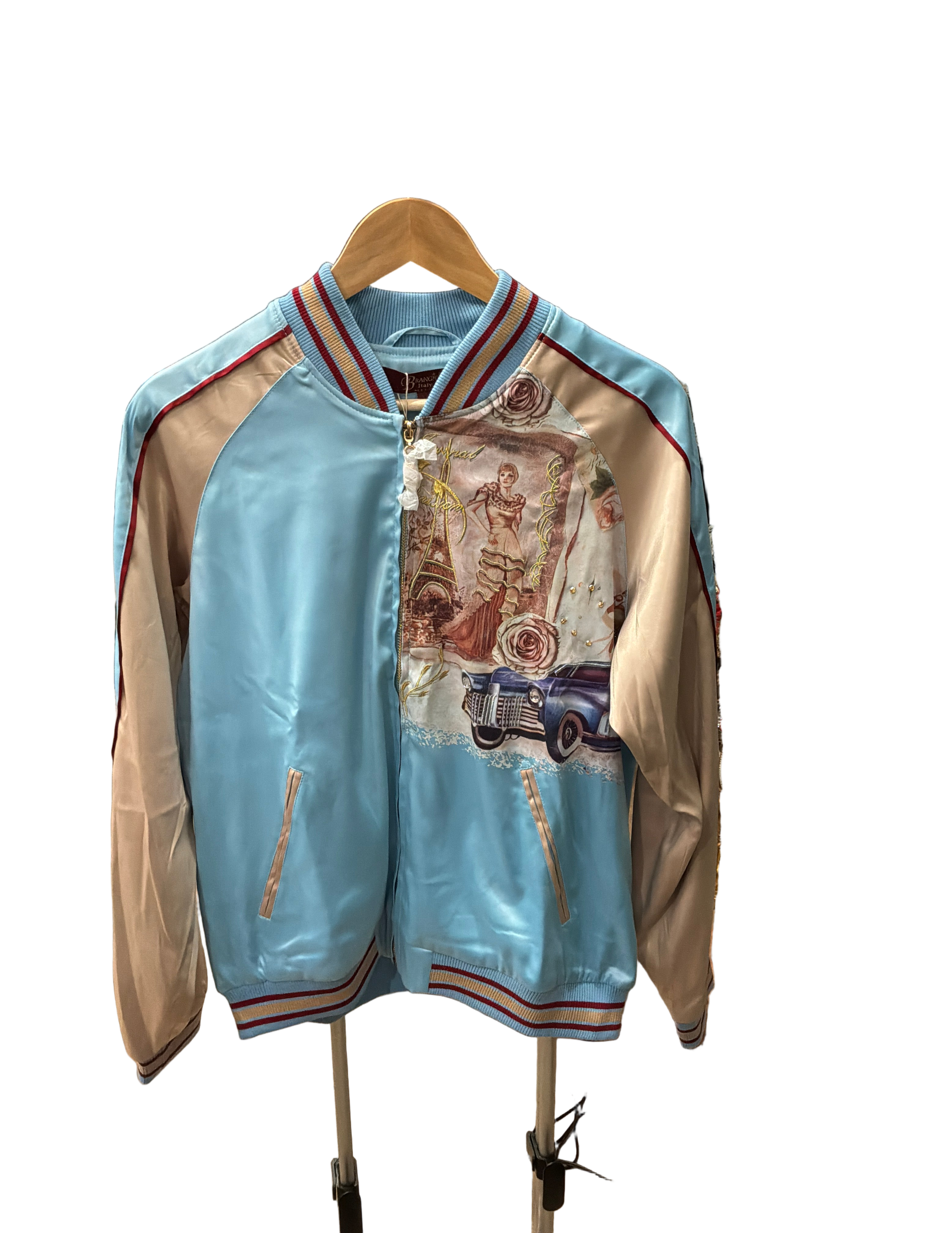 BRANGIO SATIN LUXE PARISIAN BOMBER BLUE