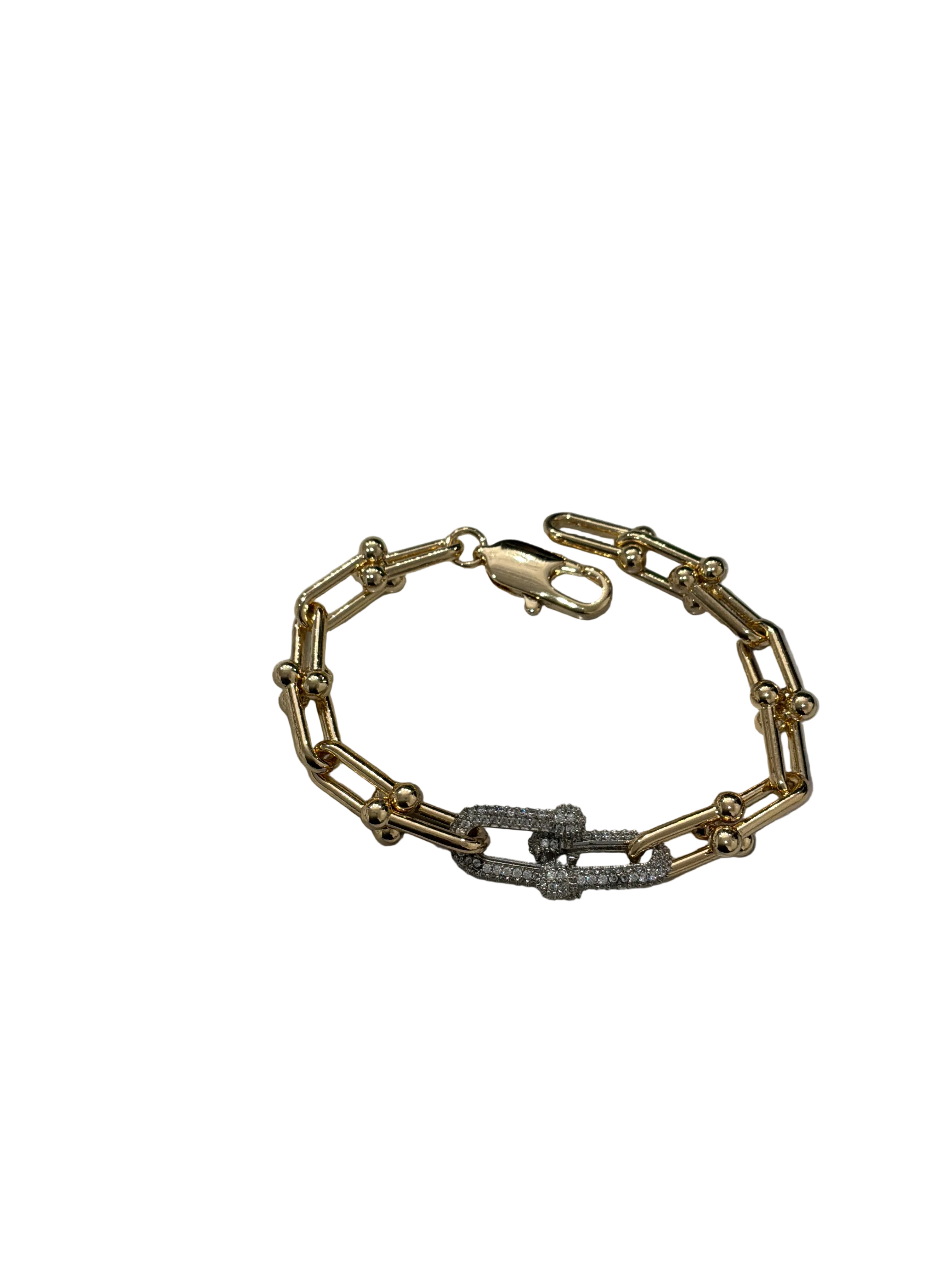 SCHANDRA PAPERCLIP BRACLET W/CZ