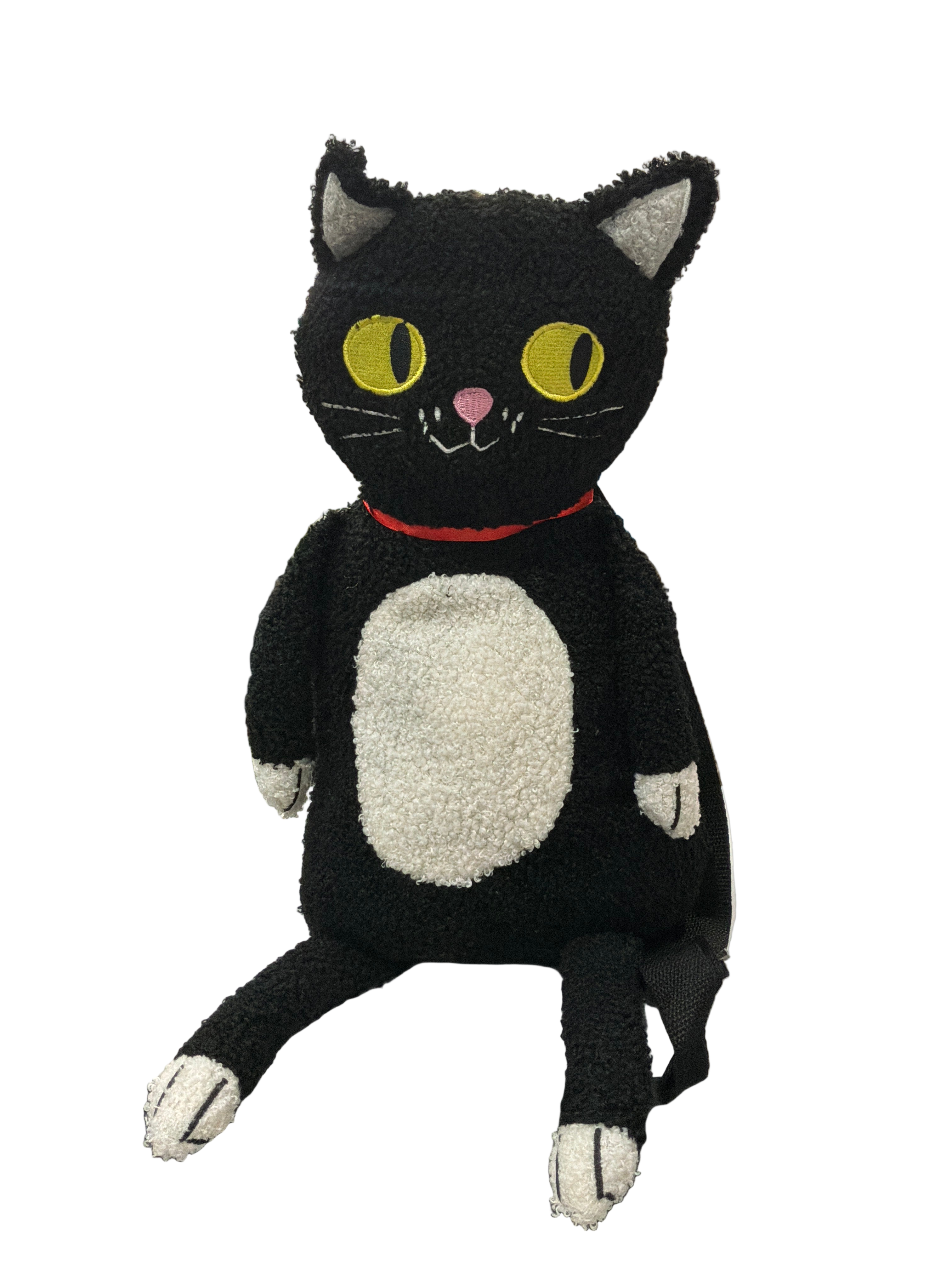 FURRY BLACK CAT BACKPACK