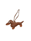 BROWN HOUND DOG KEY CHAIN CHARM