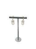 SCHANDRA-PAPERCLIP  SILVIER W/CZ EARRINGS