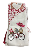 VALENTINE SET OF 2 TOWELS ENVOGUE HEARTS