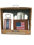 KOOZIE STARS, STICTHES & SIPS/BOTTLE OPENER SET