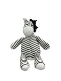 BK & WH STRIPED ZEBRA PLUSH TOY FLOPPY EARS