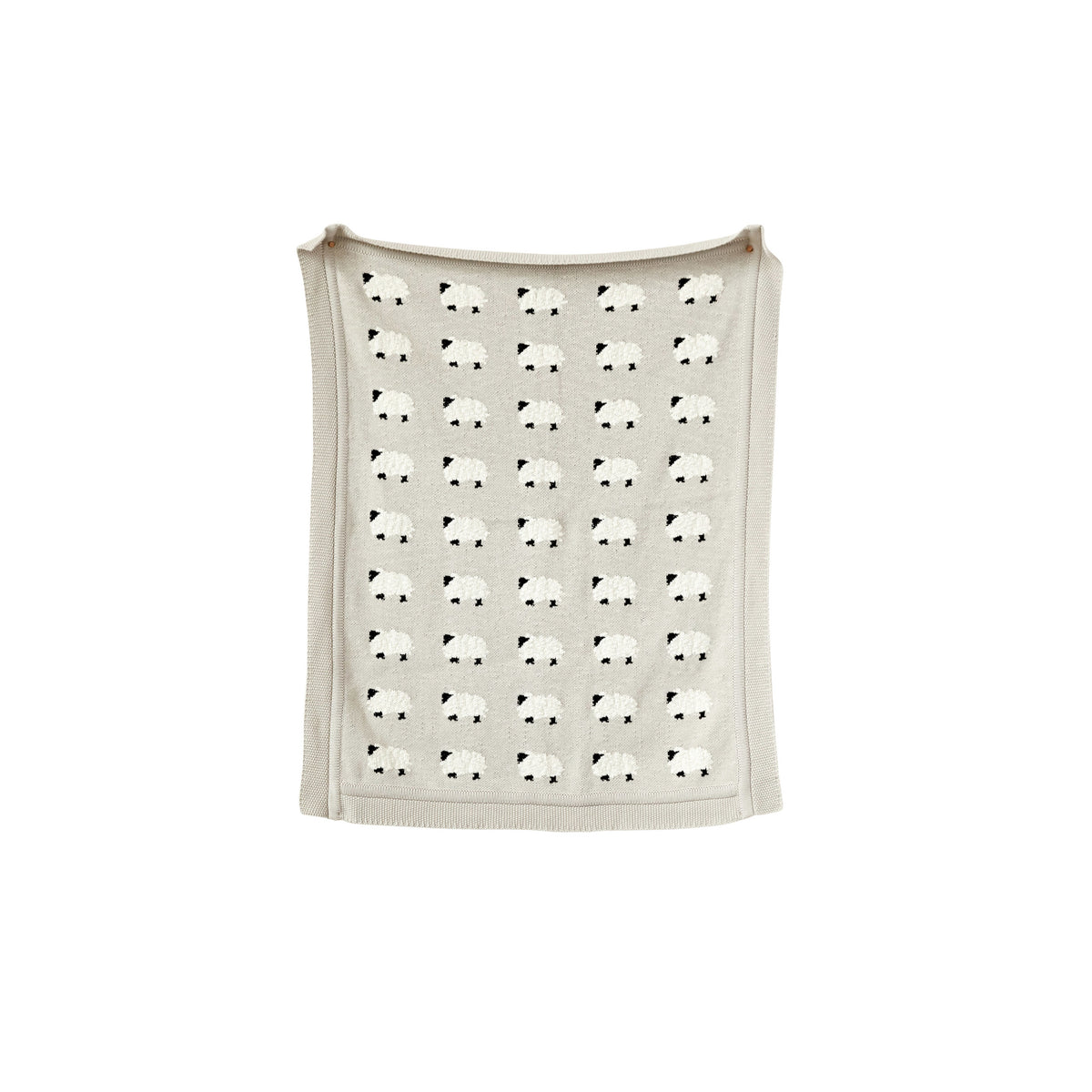 KNIT BABY BLANKET WITH SHEEP
