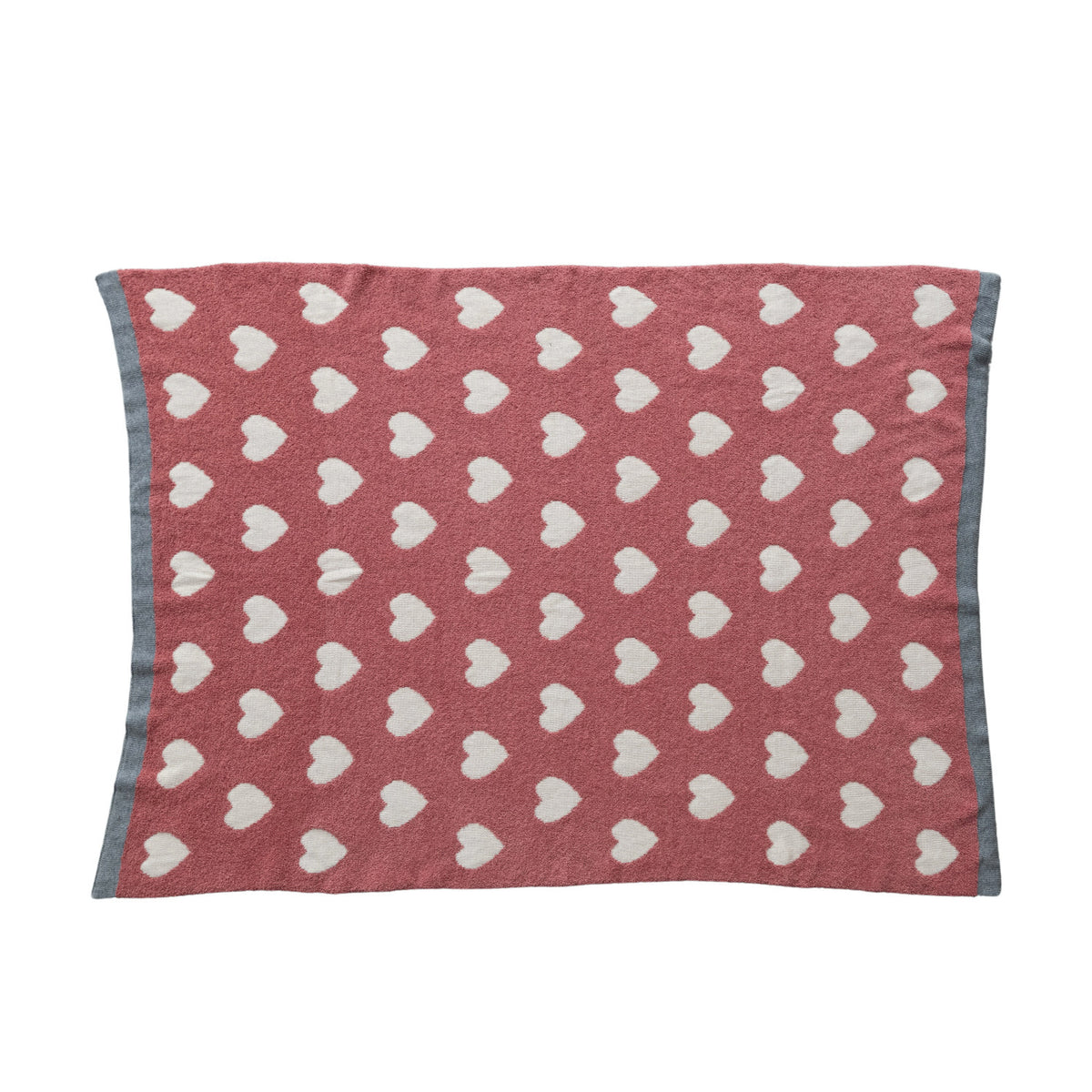 COTTON KNIT CHENILLE BABY HEART BLANKET