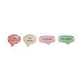 STONEWARE SPEECH BALLON SHAPED DISH WITH WORDS, 4 STYLES