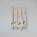 COTTON TEA TOWEL WITH EMBROIDERED HERBS & TRIM