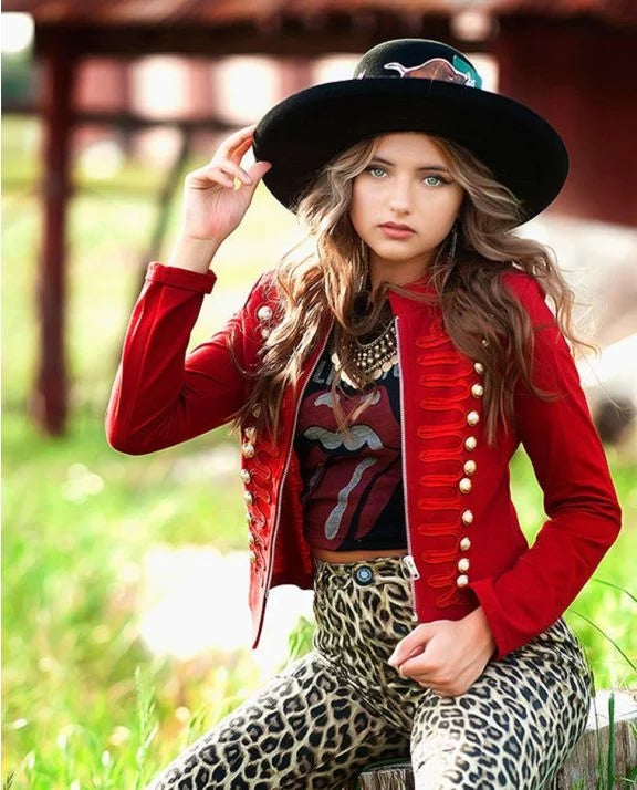 JG RED MILITARY JACKET