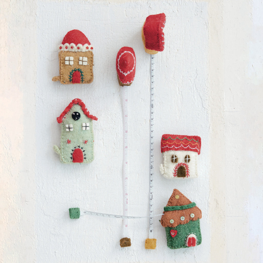 HANDMADE EMBROIDERED WOOL FELT TAPE MEASURE